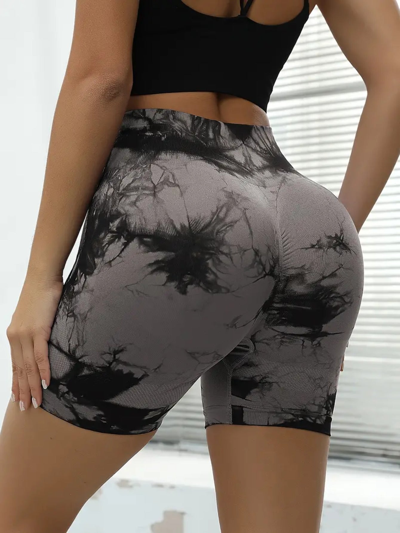 High Waist Tie-Dye Biker Shorts