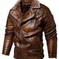 Men's Winter Velvet PU Leather Jacket Men's Fur Integrated Men's Leather Jacket Jacket Tough Guy Biker Jacket-SNO-71