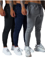 3PCS Mens Jogging Casual Pants Joggers Sweatpants Active Athletic Workout Sweatpants for Men-SNO-62