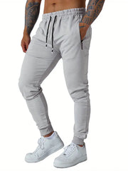 5 Pcs Men's Slim Fit Jogger Sweatpants - Medium Stretch, Zipped Pockets, Ideal for Jogging, Workout, Athletic, Active Lifestyle, Comfortable and Versatile Pants-SNO-53