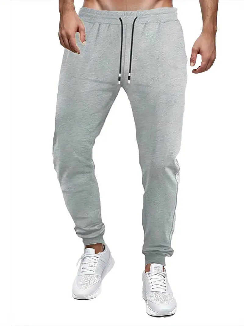 4 Pcs Mens Jogger Sweatpants Regular Fit Drawstring Deep Pockets Cotton Pants for Gym Workout Running-SNO-66