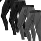 Men's Compression Pants Athletic Base Layer Cycling Tights Leggings 4 Pack-SNO-77