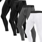 Men's Compression Pants Athletic Base Layer Cycling Tights Leggings 4 Pack-SNO-77