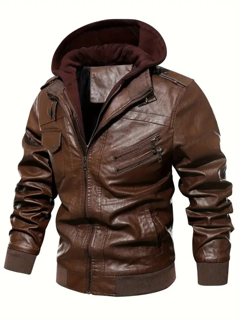 Leather Jackets for Men - Black and Brown Real Lambskin Mens Motorcycle Jacket-SNO-89