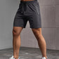 Men's Solid Color Regular Fit Shorts With Drawstring And Dual Zippered Front Pockets, Casual And Quick Dry Sports Shorts Suitable For Summer Fitness And Outdoors Activities-SNO-76