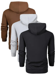 3-Pack Men's Spring And Autumn Long-sleeved Pocket Hooded Sweatshirts, Fashionable Casual Sports Outing Tops-SNO-88