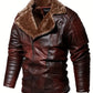 Men's Winter Velvet PU Leather Jacket Men's Fur Integrated Men's Leather Jacket Jacket Tough Guy Biker Jacket-SNO-71