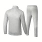 2pcs Men's Sportswear Set - Embroidered Stand Collar Zip Up Jacket & Elastic Waist Drawstring Pants for Outdoor Activities-SNO-58