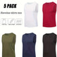 5-Pack Men's Performance Athletic Tank Tops - Quick-Dry, Breathable, Moisture-Wicking, Sleeveless Fitness Shirts for Gym, Bodybuilding, and Outdoor Activities - Assorted Colors, Sporty Gym Wear for Men-SNO-59