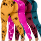 4pcs Vibrant Tie Dye High Waist Sports Leggings - Comfortable, Sweat-Wicking, Four-Way Stretch Fitness Pants for Women - Ideal for Running, Workout, Yoga, and Daily Wear-SNO-21