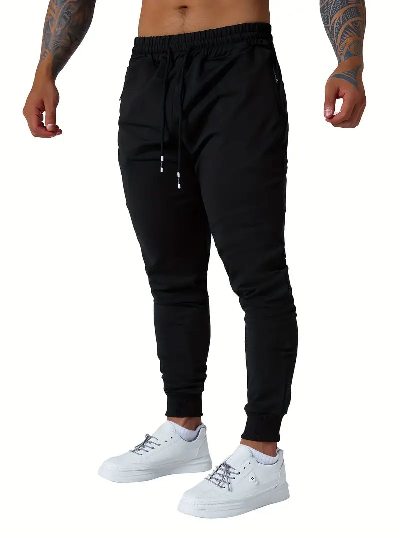 Mens Active Joggers - Soft, Breathable, Water-Resistant Casual Pants with Zipper Pockets for Athletic Workout, Running, and Everyday Wear - Comfortable, Relaxed Fit, and Stylish Design-SNO-69