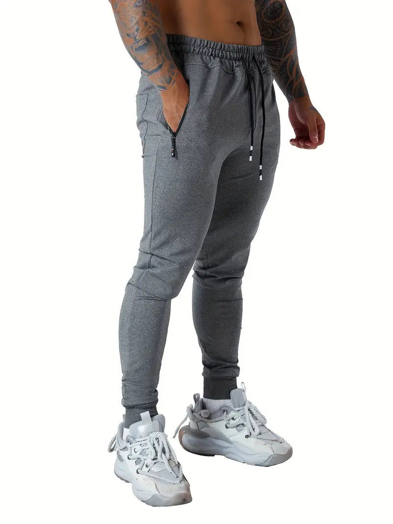 Mens Active Joggers - Soft, Breathable, Water-Resistant Casual Pants with Zipper Pockets for Athletic Workout, Running, and Everyday Wear - Comfortable, Relaxed Fit, and Stylish Design-SNO-69