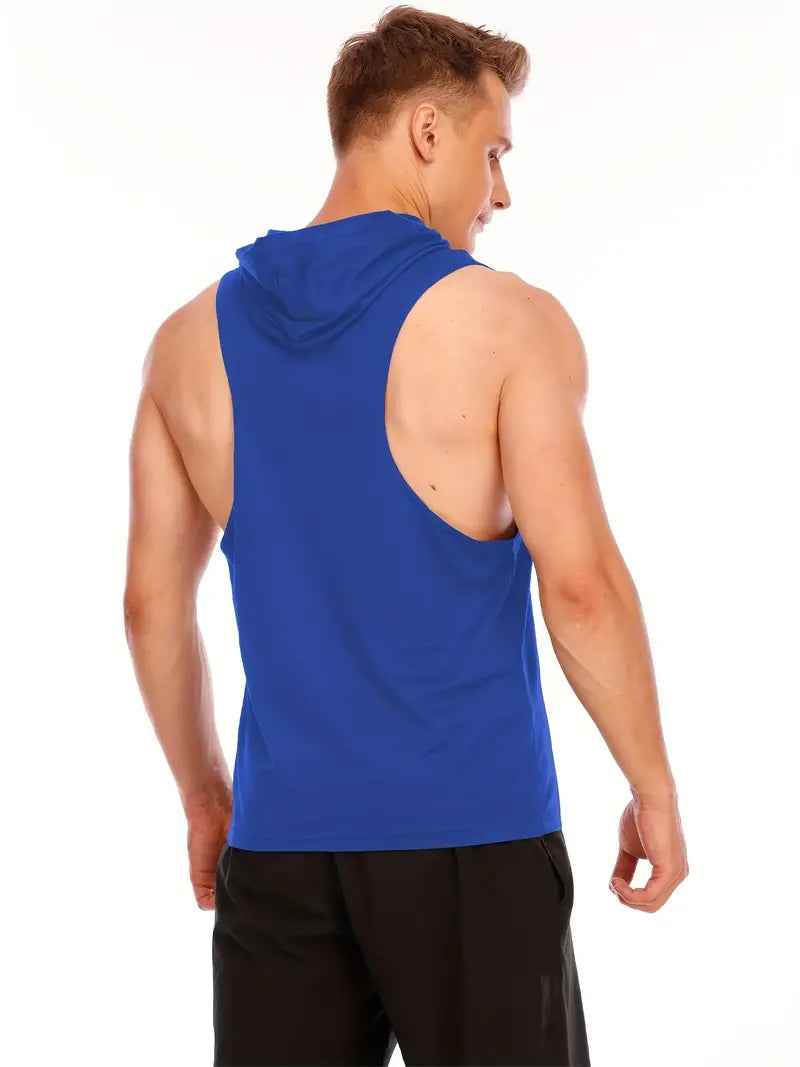 3pcs Men's Sleeveless Hooded Stringers Workout Tank Tops Skull Bodybuilding Workout Shirts-SNO-64