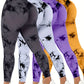 4pcs Vibrant Tie Dye High Waist Sports Leggings - Comfortable, Sweat-Wicking, Four-Way Stretch Fitness Pants for Women - Ideal for Running, Workout, Yoga, and Daily Wear-SNO-21