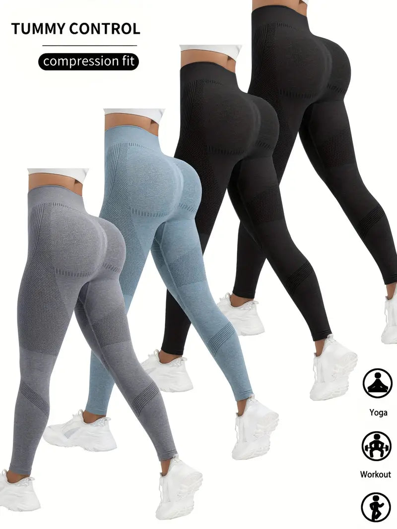 4 Pieces Of Seamless Women's Sports Yoga Pants, High Stretch, Comfortable Sweatpants-SNO-18