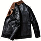 Men's Winter Velvet PU Leather Jacket Men's Fur Integrated Men's Leather Jacket Jacket Tough Guy Biker Jacket-SNO-71