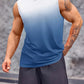 5Pieces Mens Sleeveless Tank Fitness Muscle Workout T Shirt Round Neck Gradient Everyday Sports Vest T Shirt Tops-SNO-65