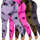 4pcs Vibrant Tie Dye High Waist Sports Leggings - Comfortable, Sweat-Wicking, Four-Way Stretch Fitness Pants for Women - Ideal for Running, Workout, Yoga, and Daily Wear-SNO-21