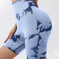 6Pcs Women's Tie Dye Workout Shorts, Tight Hip Lift High Waist Yoga Gym Seamless Bootie Biker Shorts, Women's Sportswear-SNO-11