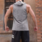 3-Pack Sleeveless Hooded Vest Men&#39;s Summer Fitness Sports Clothing Basement Men&#39;s Short Sleeve T-Shirt-SNO-80