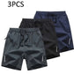 3pcs Men's Solid Fashion Active Shorts, Drawstring Shorts With Zipper Pockets For Summer Training, Summer Daily-SNO-52