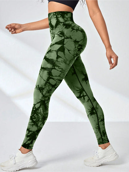 High Waisted Tie Dye Yoga Leggings