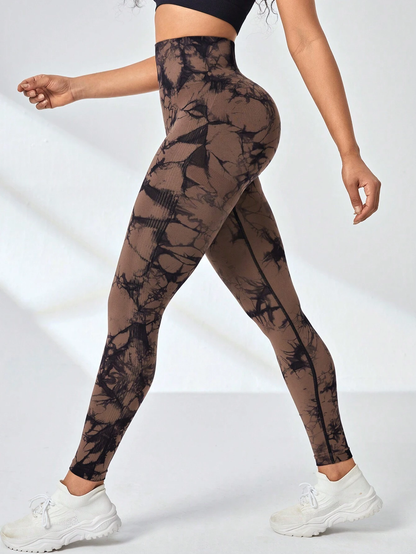 High Waisted Tie Dye Yoga Leggings