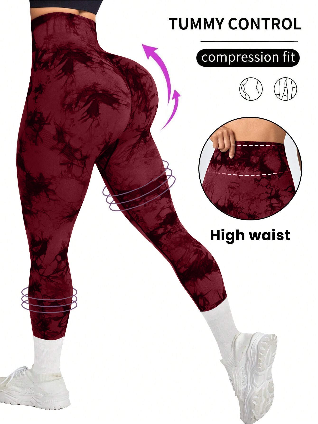 High Waisted Tie Dye Yoga Leggings