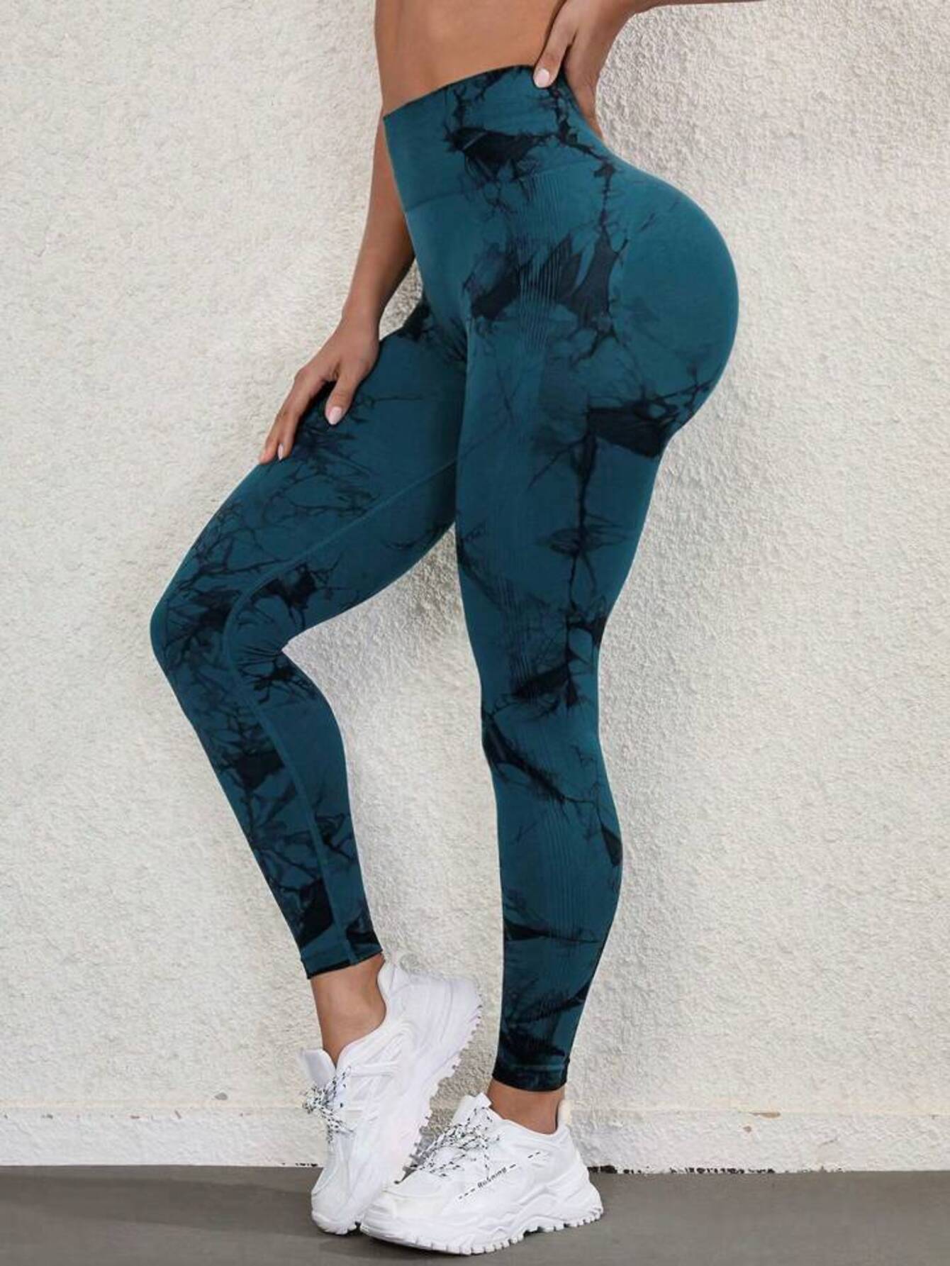 Women's High Waist Tummy Control Tie-Dye Yoga Pants, Seamless Sport Leggings, Butt Lifting Workout Tights for Gym and Daily Wear-SNO-44