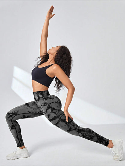 3 PK Women's High Waist Tummy Control Butt Lifting Tie Dye Leggings