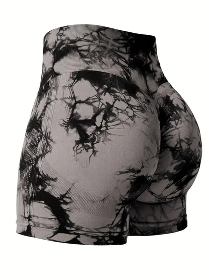 High Waist Tie-Dye Biker Shorts
