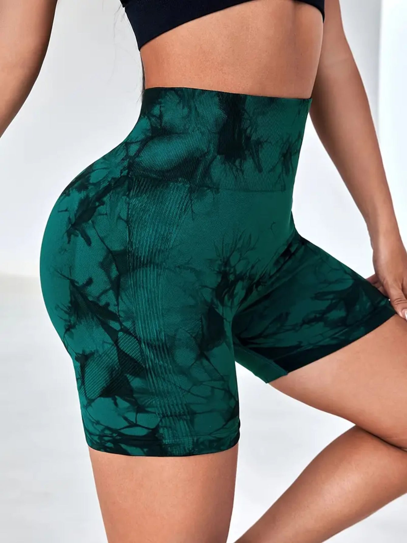 3 Pack High Waist Tie-Dye Biker Shorts