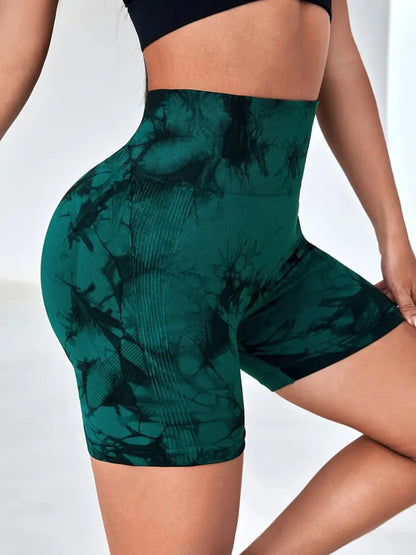 High Waist Tie-Dye Biker Shorts