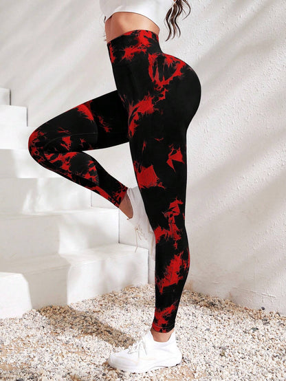 High Waisted Tie Dye Yoga Leggings