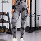 Jeskhi Tie Dye Print High Waist Breathable Gym Leggings