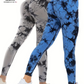 Jeskhi Tie Dye Print High Waist Breathable Gym Leggings