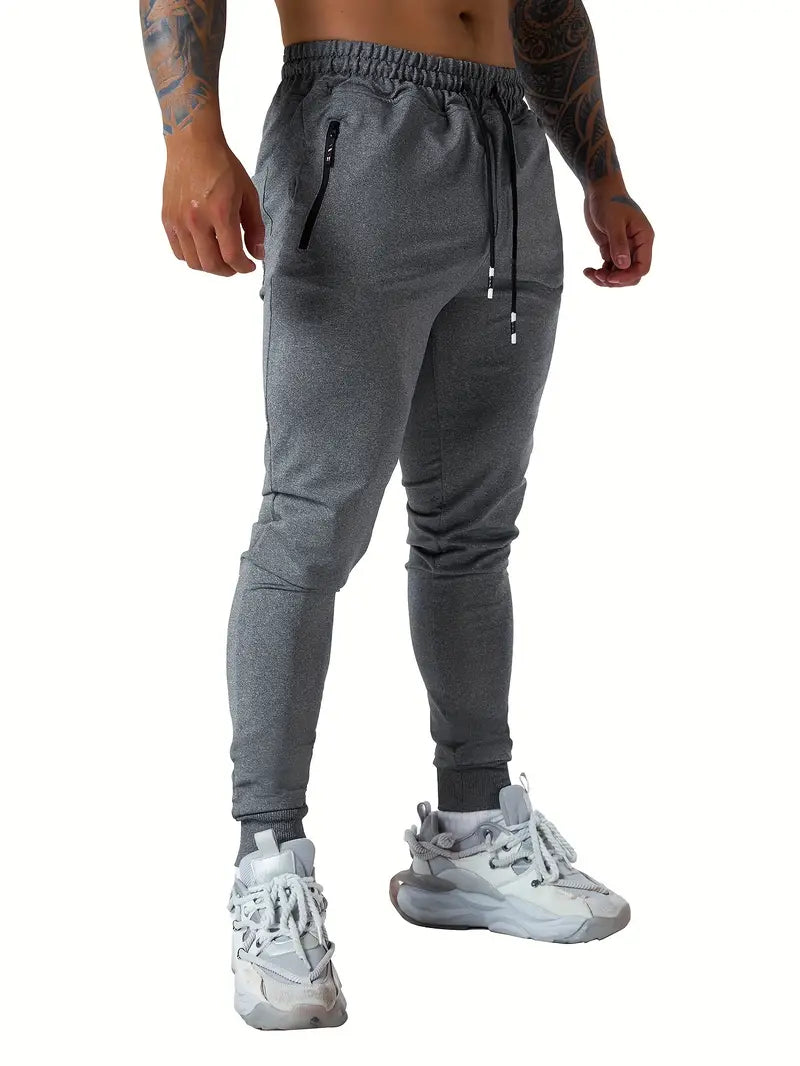 Mens Active Joggers - Soft, Breathable, Water-Resistant Casual Pants with Zipper Pockets for Athletic Workout, Running, and Everyday Wear - Comfortable, Relaxed Fit, and Stylish Design-SNO-69