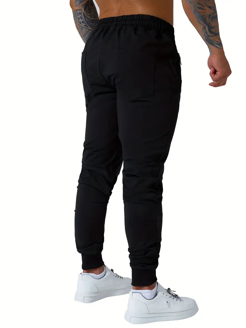 Mens Active Joggers - Soft, Breathable, Water-Resistant Casual Pants with Zipper Pockets for Athletic Workout, Running, and Everyday Wear - Comfortable, Relaxed Fit, and Stylish Design-SNO-69