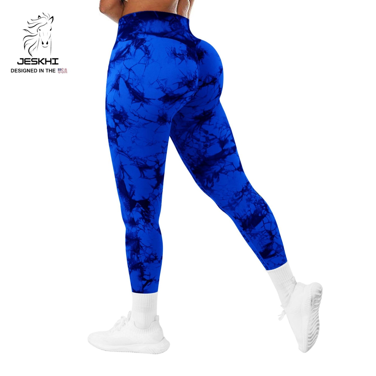 Jeskhi Tie Dye Print High Waist Breathable Gym Leggings