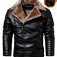 Men's Winter Velvet PU Leather Jacket Men's Fur Integrated Men's Leather Jacket Jacket Tough Guy Biker Jacket-SNO-71