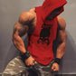 3pcs Men's Sleeveless Hooded Stringers Workout Tank Tops Skull Bodybuilding Workout Shirts-SNO-64