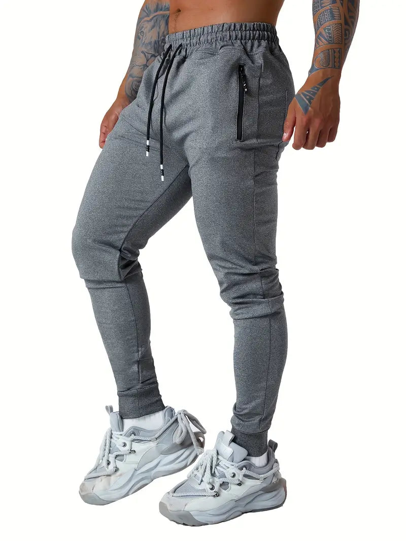 Mens Active Joggers - Soft, Breathable, Water-Resistant Casual Pants with Zipper Pockets for Athletic Workout, Running, and Everyday Wear - Comfortable, Relaxed Fit, and Stylish Design-SNO-69