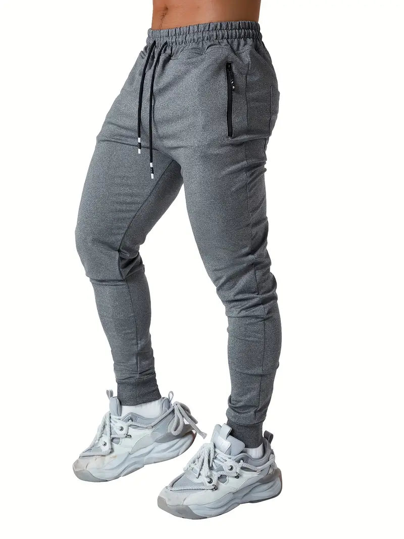 Mens Active Joggers - Soft, Breathable, Water-Resistant Casual Pants with Zipper Pockets for Athletic Workout, Running, and Everyday Wear - Comfortable, Relaxed Fit, and Stylish Design-SNO-69