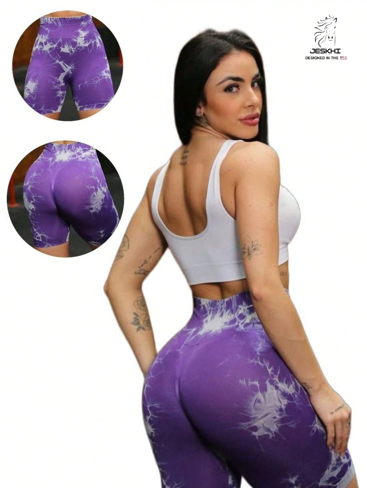 Jeskhi Tie Dye Print High Waist Breathable Gym Leggings