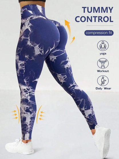 High Waisted Tie Dye Yoga Leggings