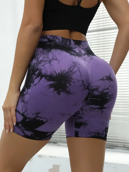High Waist Tie-Dye Biker Shorts
