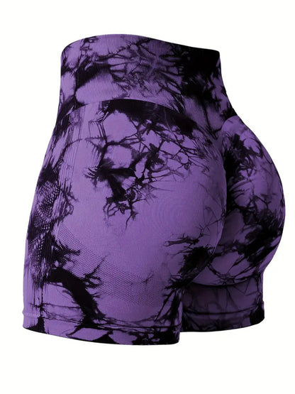 High Waist Tie-Dye Biker Shorts