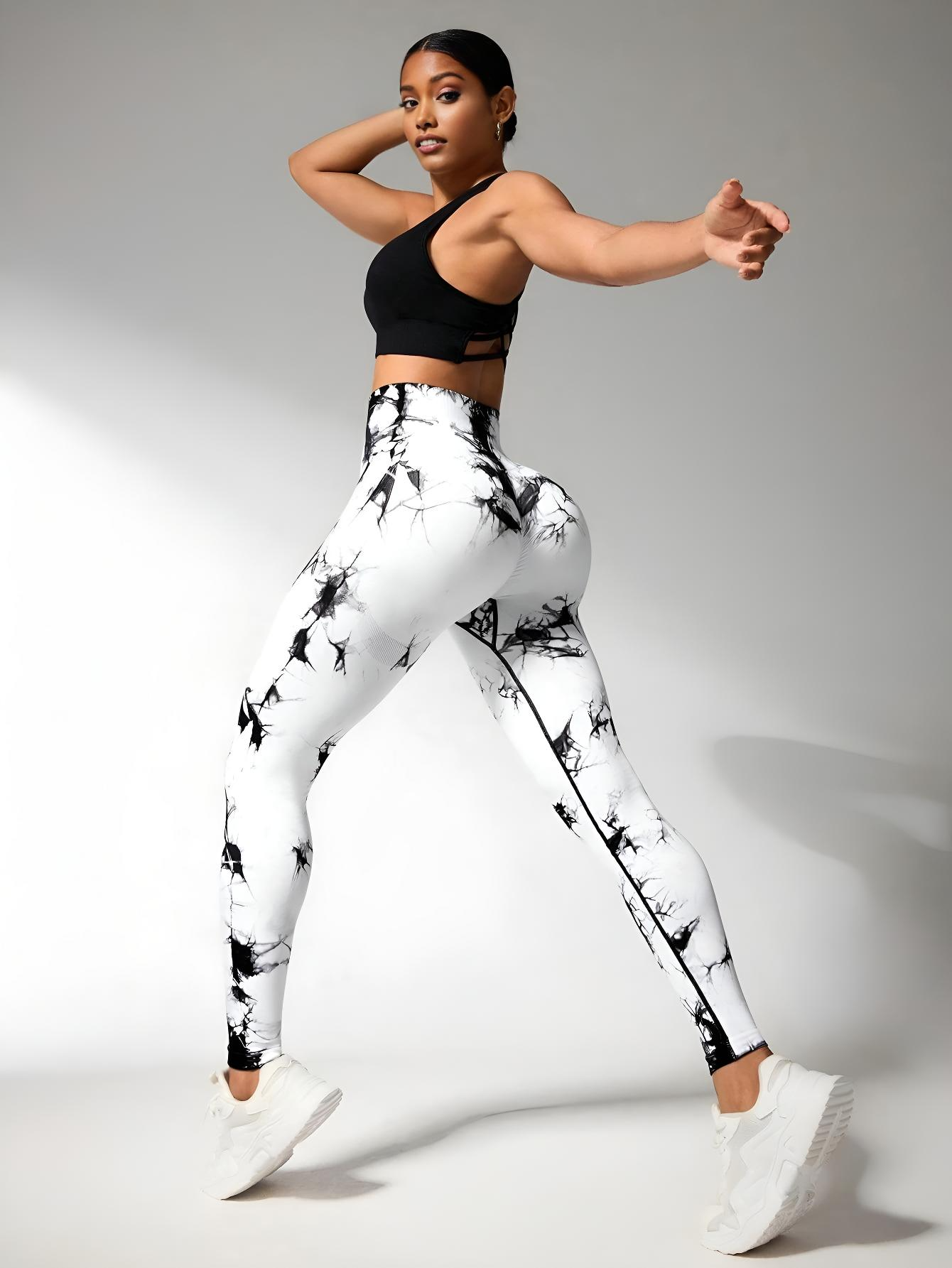 High Waisted Tie Dye Yoga Leggings