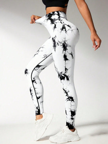 High Waisted Tie Dye Yoga Leggings